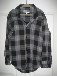 NEW UPPER SCHOOL LA Boys 6 Gray Black Plaid FLANNEL BUTTON UP SHIRT USA - Picture 1 of 7
