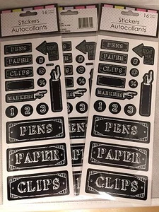 3 Sets Chalkboard Theme Supply Labels - Classroom, Homeschool, Home Office, Dorm - Picture 1 of 4