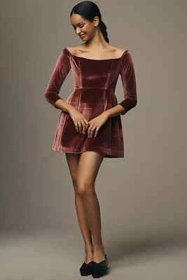 Nuevo con etiquetas Mini Vestido Hutch Anthropologie Manga Larga Cuello Cuadrado Terciopelo Talla 6 Rojo 9J504 Foto 1 de 4