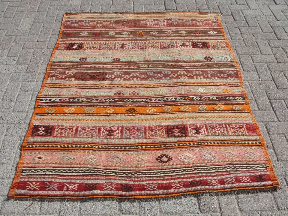 Alfombra Kilim Azteca Corredor, Alfombra para Salón, Alfombra Bohemia, Alfombra Kelim, Foto 1 de 4