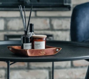 Personalisiertes Lederablage für Schlüssel, Lederkorb / Siehe Video / - Bild 1 von 9