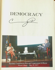 DEMOCRACY Condoleezza Rice  SIGNED  FIRST EDIT /1st PRINT  2017 HCDJ  Long Road