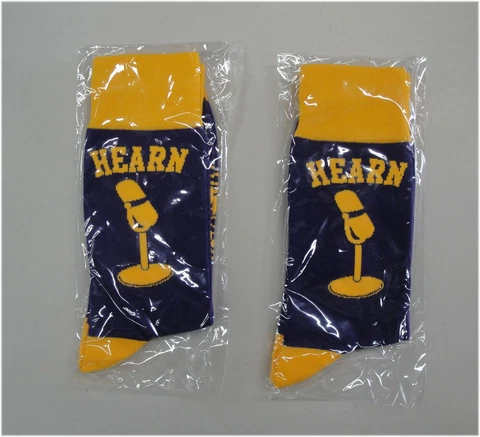 Chick Hearn Stadium Give Away Los Angeles Lakers Socks - 2 Factory Sealed Pairs Cover