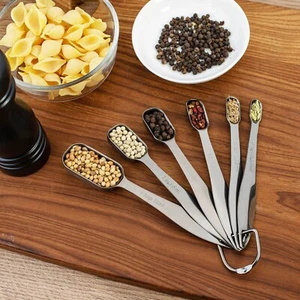 6pcs Measuring Spoons Stainless Steel Kitchen Utensil Cooking Baking CoffeeTool - Picture 1 of 3