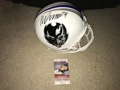 CASCO DE FÚTBOL AMERICANO TAMAÑO COMPLETO FIRMADO POR MARCUS PETERS BALTIMORE RAVENS CONCEPT CERTIFICADO DE AUTENTICIDAD JSA Foto 1 de 4