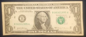 US $1 Schein Serie 2017 Geburtstag Jubiläum 30. Juni 1995 - Bild 1 von 2
