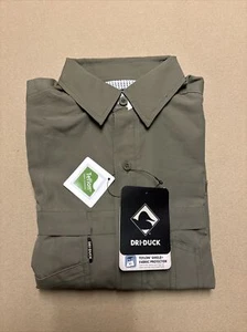 Dri Duck Fishing Shirt Mens Small Green Long Sleeve Vented Water Res New S - Picture 1 of 11