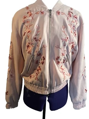 Белый дом черный рынок розовый вышитый Bomber куртка цветочный размер XS LOOK - Изображение 1 из 4