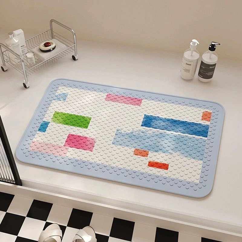 Striped PVC Anti-Slip Bath Mat with Suction Cups for Tub, Shower & Bathroom - Image 1 of 4