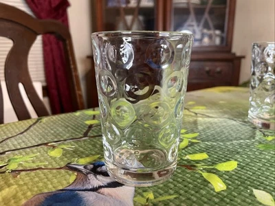 Pasabahce Space Dot Optic Dot Juice Glasses MCM Lot of 4 Vintage Retro - Image 1 of 3