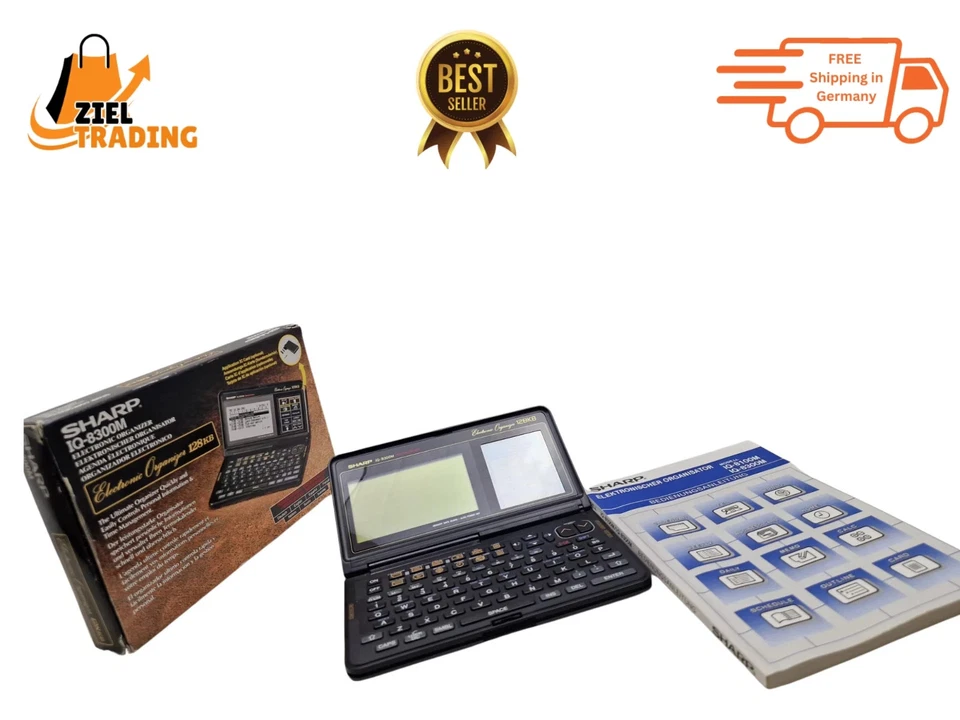 Sharp IQ-8300M Elektronischer Organizer 128KB PDA Vintage Box Handbuch - Bild 1 von 4