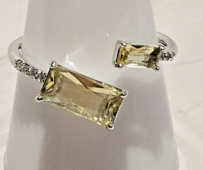 Anillo Bomb Party The Sterling Club Talla 10 Genuino Citrino Nuevo con Etiqueta y Bolsa .925 Foto 1 de 4