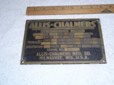 DE COLECCIÓN ANTIGUO ORIGINAL ALLIS CHALMERS TRACTOR MOTOR 7" METAL CARTEL PUBLICITARIO! Foto 1 de 4