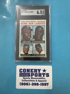 1964 Topps N.L Home Run Leaders Card #9 Aaron, Mays, McCovey, Cepeda, SGC 6 NM+ - Picture 1 of 4