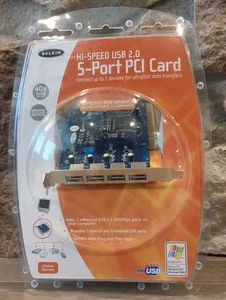 BELKIN Hi-Speed USB 2.0 5-Port PCI Card (Sealed NIP) - Afbeelding 1 van 9