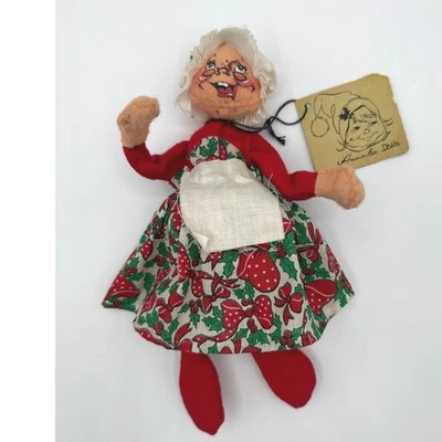 Muñeca vintage Annalee Mobilitee señora Santa Claus años 60 cara pintada a mano Navidad Foto 1 de 4