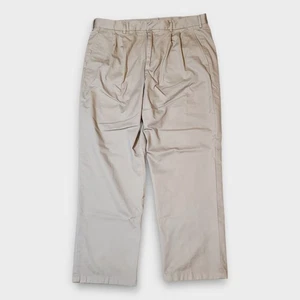 DULUTH TRADING Mens 40x32 (fits 38x31) Khaki Pleat Cotton Work Pants Heavy Chino - Picture 1 of 7