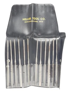 Heller Tool Co. de colección 12 piezas 5 1/2" No. 0 limas de aguja de patrón suizo - Imagen 1 de 4