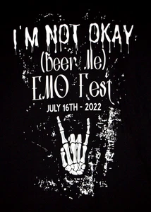 Camiseta Emo Fest Beer Me I'm Not Ok M Naughty Pine Brew Co Negra - Imagen 1 de 4