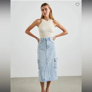New Rails Highland Cargo Denim Skirt 12 Midi Light Wash Riviera 31" Jean Y2k - Picture 1 of 11