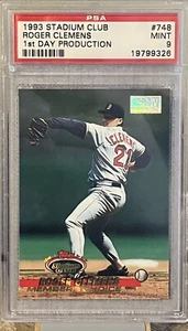 ROGER CLEMENS 1993 Stadium Club 1st Day Production /2000 PSA 9 MINT #748 *POP 7* - Picture 1 of 2
