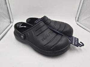 Nautica Fleece gefütterte Hausschuhe - Größe 6 (Jugend) 8 (Damen) schwarz Clogs - Bild 1 von 6