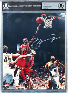 Bulls Michael Jordan Authentic Signed 8x10 Photo Auto Graded Mint 9! BAS Slabbed