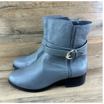 C. Wonder 滚石皮革中筒踝靴干邑 Alexis 女式 6 码灰色 — 第 1/4 张图片