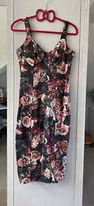 Zara Women’s XS Black & Pink Bodycon Wedding Guest Dress With Corset Detail - Picture 1 of 6