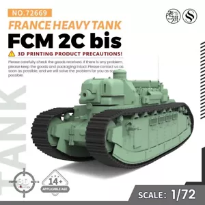 SSMODEL 72669 1/72 25mm Military Model Kit France FCM 2C bis Heavy Tank - Picture 1 of 5