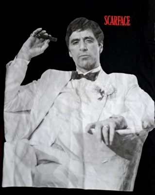 Camiseta Negra Reason X Scarface Tony Montana Al Pacino Película M Usada en Excelente Condición 40 Pecho Foto 1 de 4