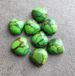 Natural Green Copper Turquoise Heart Shape Cabochon Wholesale Loose Gemstones - Picture 1 of 10