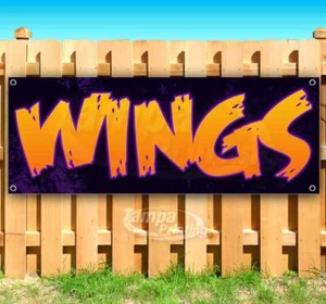 WINGS Advertising Vinyl Banner Flag Sign Many Sizes Available USA BARBECUE - Picture 1 of 7