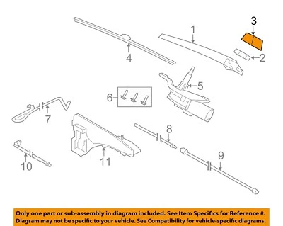 Componentes limpiaparabrisas puerta levadiza BMW OEM 14-18 X5 - Tapa brazo limpiaparabrisas 61627294430 Foto 1 de 2