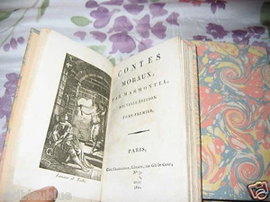 Marmontel - Contes Moraux - 4 vol 1822 - reliés plein Papier - Gravures - Picture 1 of 12