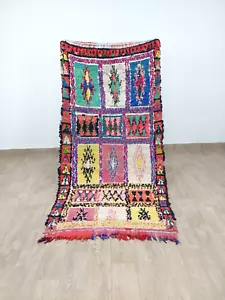 Moroccan Vintage Area Rug 4x7 Hand-Knotted Berber Nomadic Geometric Azilal Rugs - Picture 1 of 7