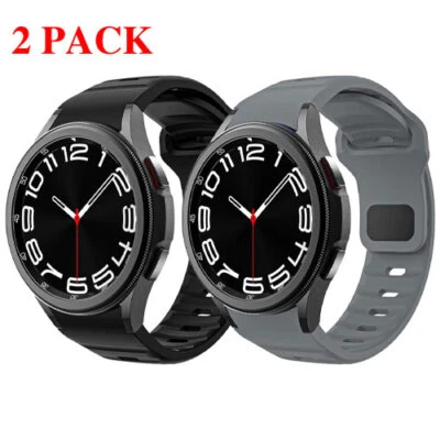 2 Pack Rugged No Gap Band for Samsung Galaxy Watch 7 6 5 4 40/44mm Classic 42/46