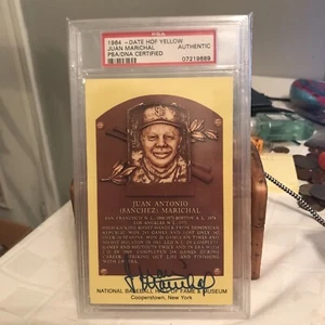 Juan Marichal Signed HOF Yellow Plaque Postcard PSA/DNA Auto - Picture 1 of 2