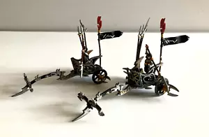 2 x Warhammer Dark Elf Cold Ones Chariot Metal WFB - Picture 1 of 3