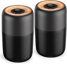 2 Pack Black Touch Portable Low Decibel Household Air Purifiers H13 HEPA Filters