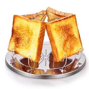 Camp Stove Toaster Folding Stainless Steel Camping Toaster for 4 Slices of Br... - Picture 1 of 5