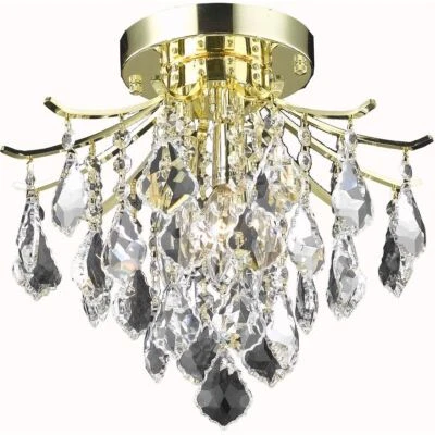 Flush Mount Chandelier Crystal Ceiling Light Fixture Hallway Foyer Living Room - Image 1 of 2