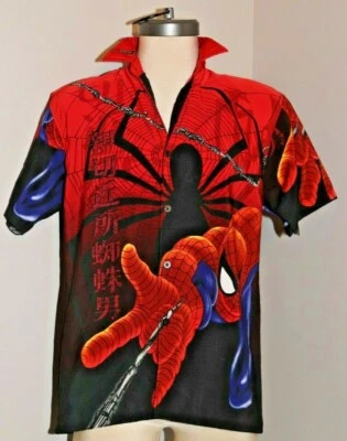 Marvel Ultimate Spider-Man Button Shirt Youth Boys Size L 16 - 18  2001 EUC! - Image 1 of 4
