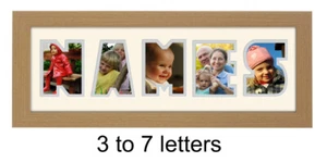 Personalised Photo Frame Word Name 3 to 7 Letters - Picture 1 of 9