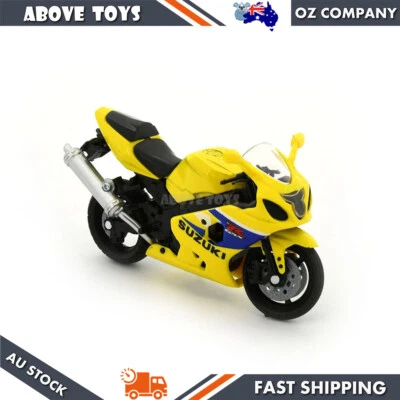 1:18 Die-Cast Suzuki GSX R600 Motorcycle Motorbike Toy Model Dirtbike Yellow - image 1 of 4