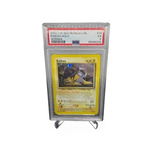 Pokémon Karte Raikou 13/64 Holo Rare Swirl Neo Revelation Deutsch PSA 5 Tcg - Picture 1 of 3