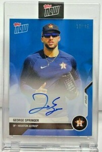 George Springer 2020 Topps Now Road To Opening Day BLUE Autograph Auto/49 ASTROS