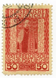 1908 - Austria (Creta) - 50 c. carminio su giallo usato - Picture 1 of 1