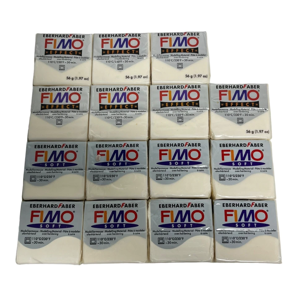 LOTE DE 15- Staedtler Fimo EFECTO/SUAVE Modelado Sobre Arcilla para Hornear Barra de 2oz NUEVO NOS Foto 1 de 1