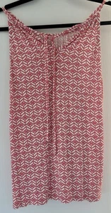 Skies Are Blue Neckholder Top Koralle Lachs & Weiß Geometrisches Muster L - Bild 1 von 3